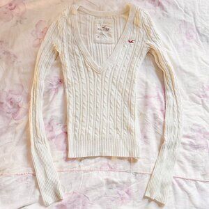 Hollister Co. Women's White and Cream Jumper